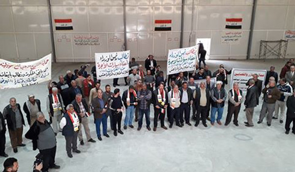 Ninewa- İşçiler, Musul İşçileri sendikası ofisinin önünde protesto gösterileri başlattılar, 11 Mart 2019, Fotoğraf: Ahmed Zaydi