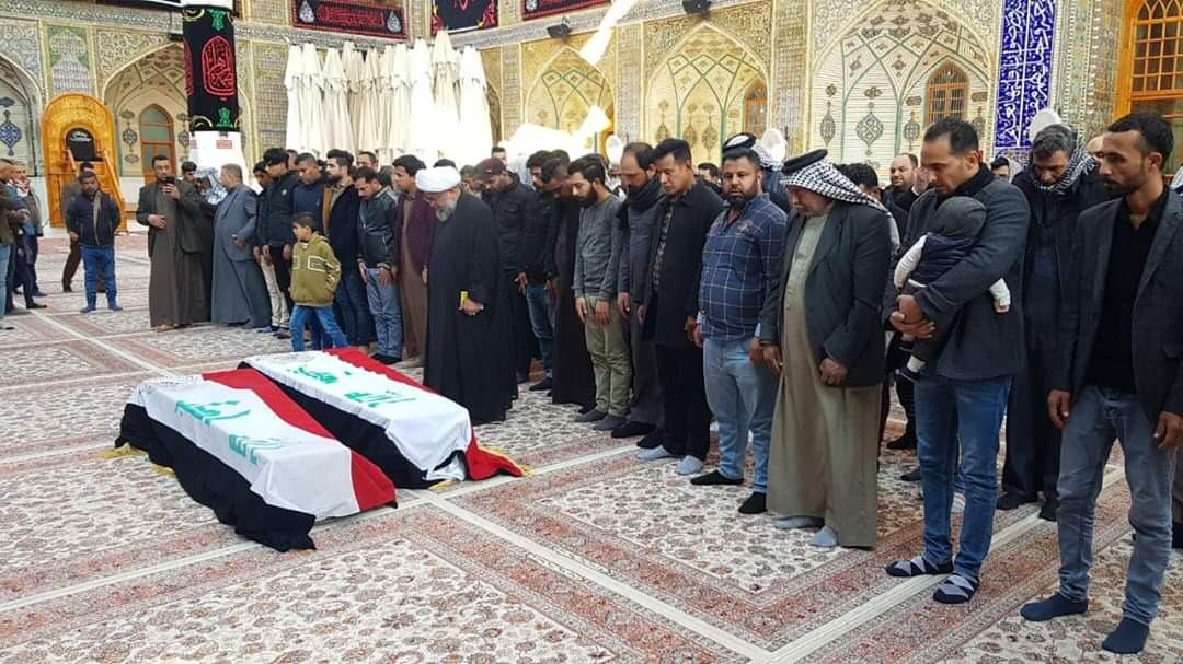على جنازتي الصحفيين في البصرة