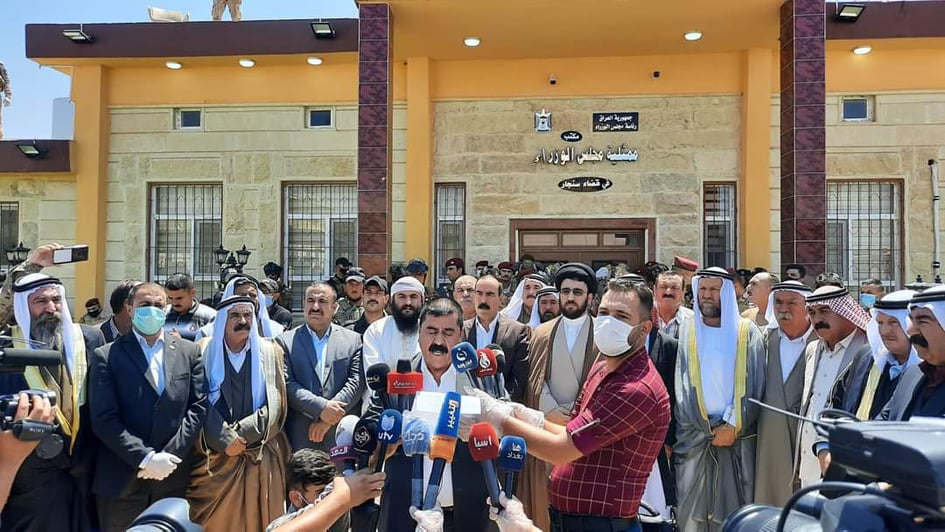 Shingal, 5 July 2020 - a protest against the Minister’s visit - Photo by the district’s administrations PR department