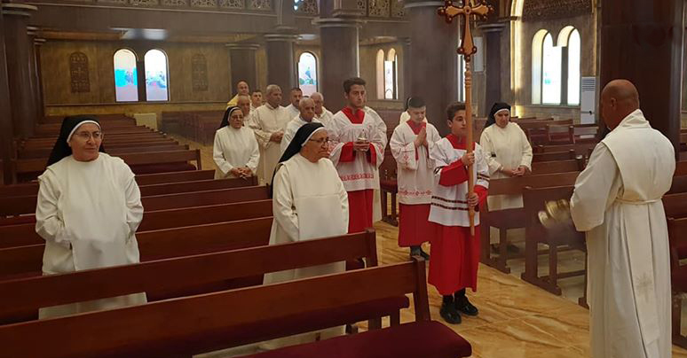 Easter festival in Talsquf by Christian local worshippers on April 12, 2020. Photo by Victor hakim.