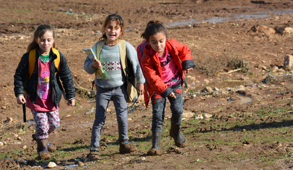 Nineveh, a number of pupils at Mount Shingal returning home from school, Photo by Ibrahim Ezidi