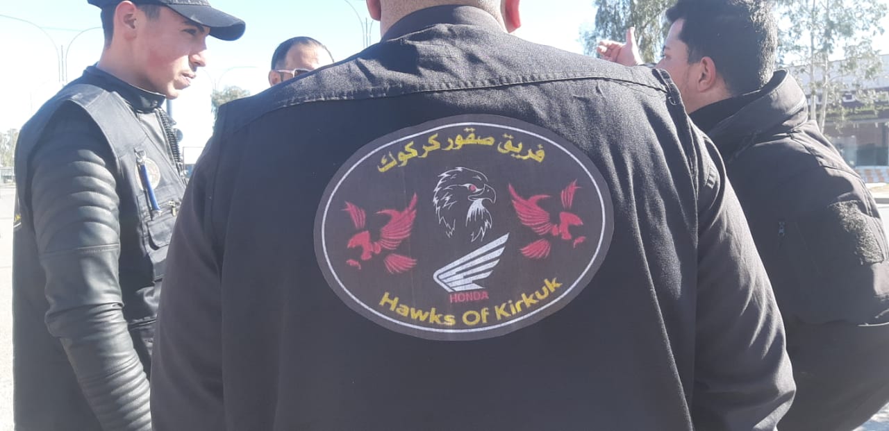 Logo of Hawks of Kirkuk biking team. Photo Enas Hassan