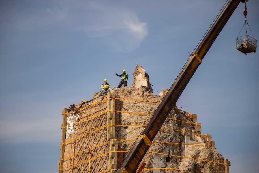 Ninewa 2020- Fixation of the base of al-Hadba Minaret. IbrahimiAfandi