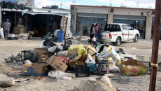 Streets littered with rubbish in Sinuné, Shingal