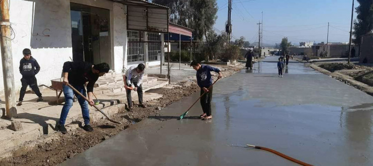 Main road of Kaka'i village in Nineveh paved