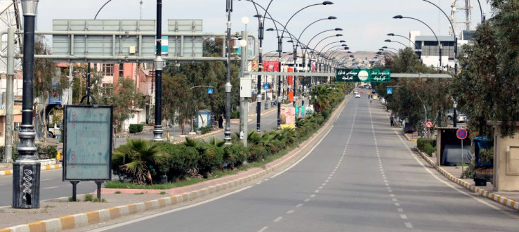 Kirkuk streets deserted under Covid-19 variant lockdown