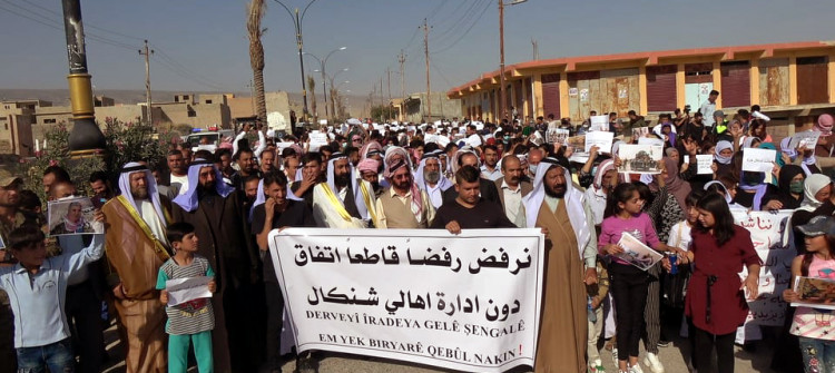 Protestors in Shingal demand having a say