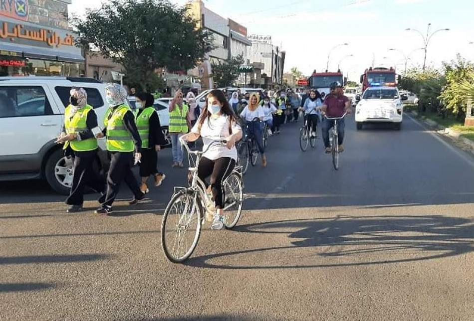 ژنان و کچانی كەركوك، بەشداریانکرد لە چالاکییەکی پایسکلسواری، کە ئامانج لێی هاندانی زیاتری ژنان بوو بۆ داواکردنی مافەکانیان بەتایبەت لە سەردەمی کۆرونادا.